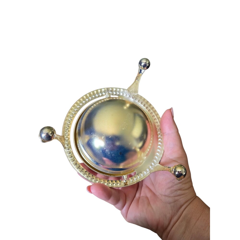 Vintage English Silver Plated Roll Top Butter Dish Caviar Revolving Dome 5" - Picture 9 of 10
